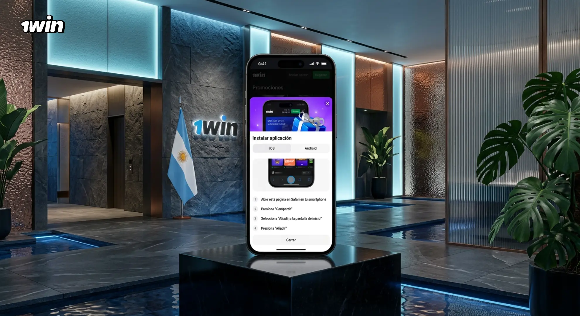 Instalación del APK de 1win en Android