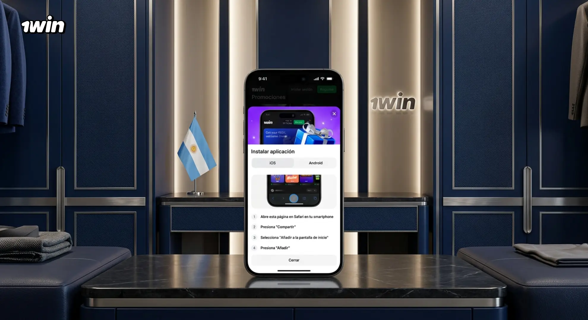 1win en iPhone desde Safari